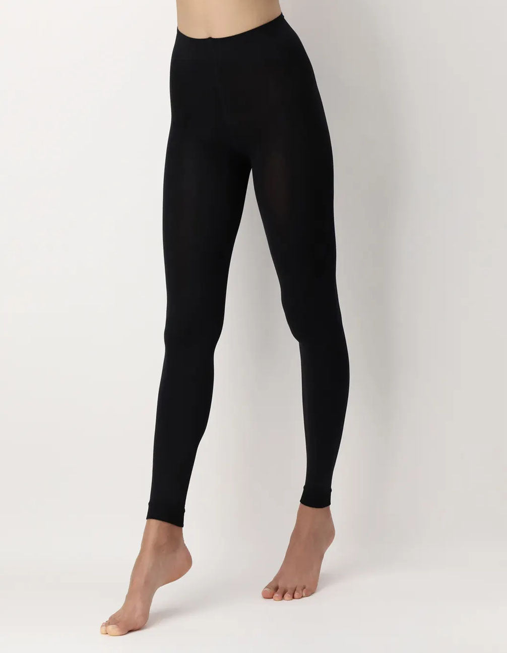 Oroblù All Colors 120 Leggings - Black ultra opaque soft matte footless tights with flat seams, gusset and deep waist band.