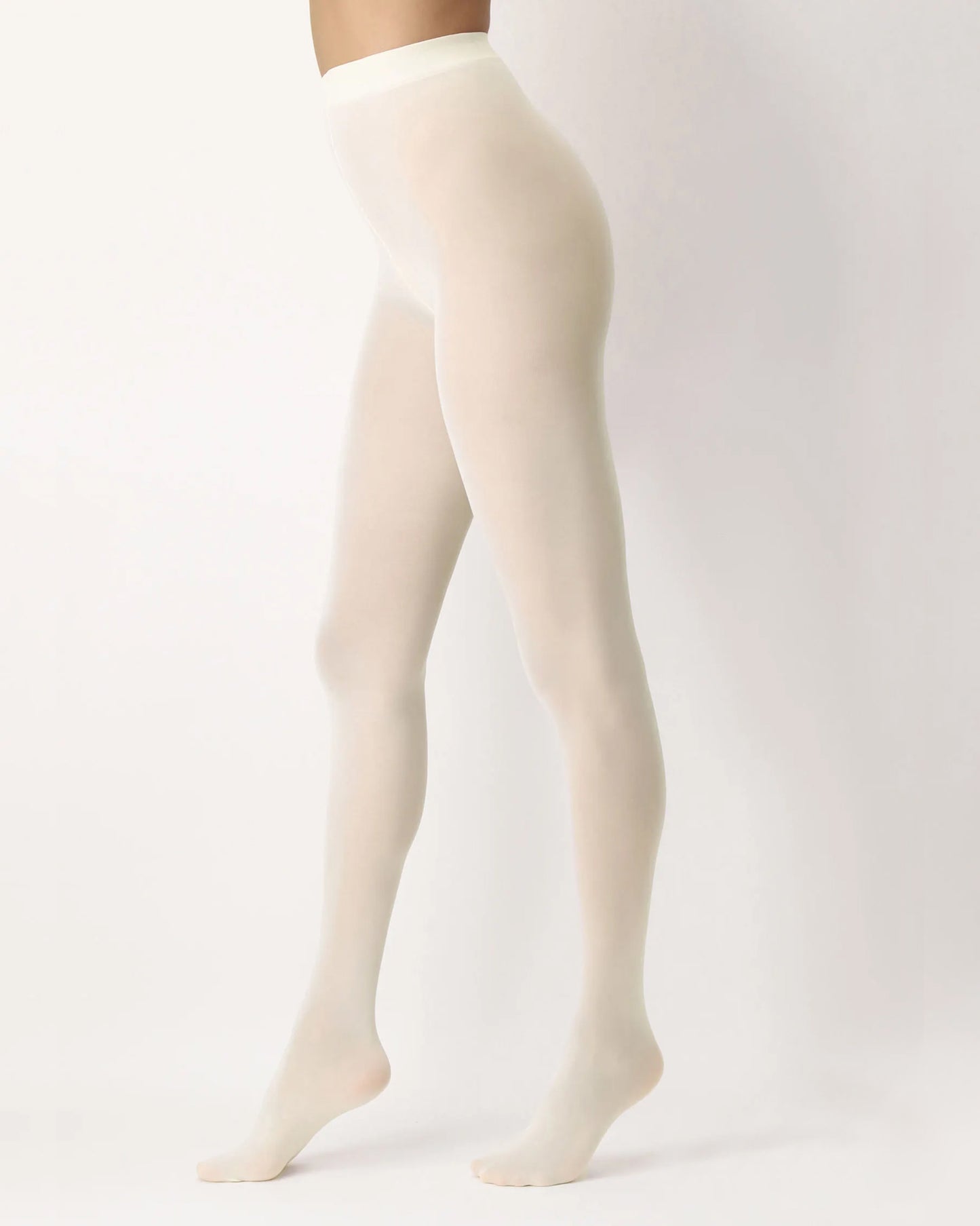 OroblÌ_ All Colors 50 Den - Ivory cream (wool) soft beige microfibre opaque tights with cotton gusset, flat seams and deep comfort waistband.