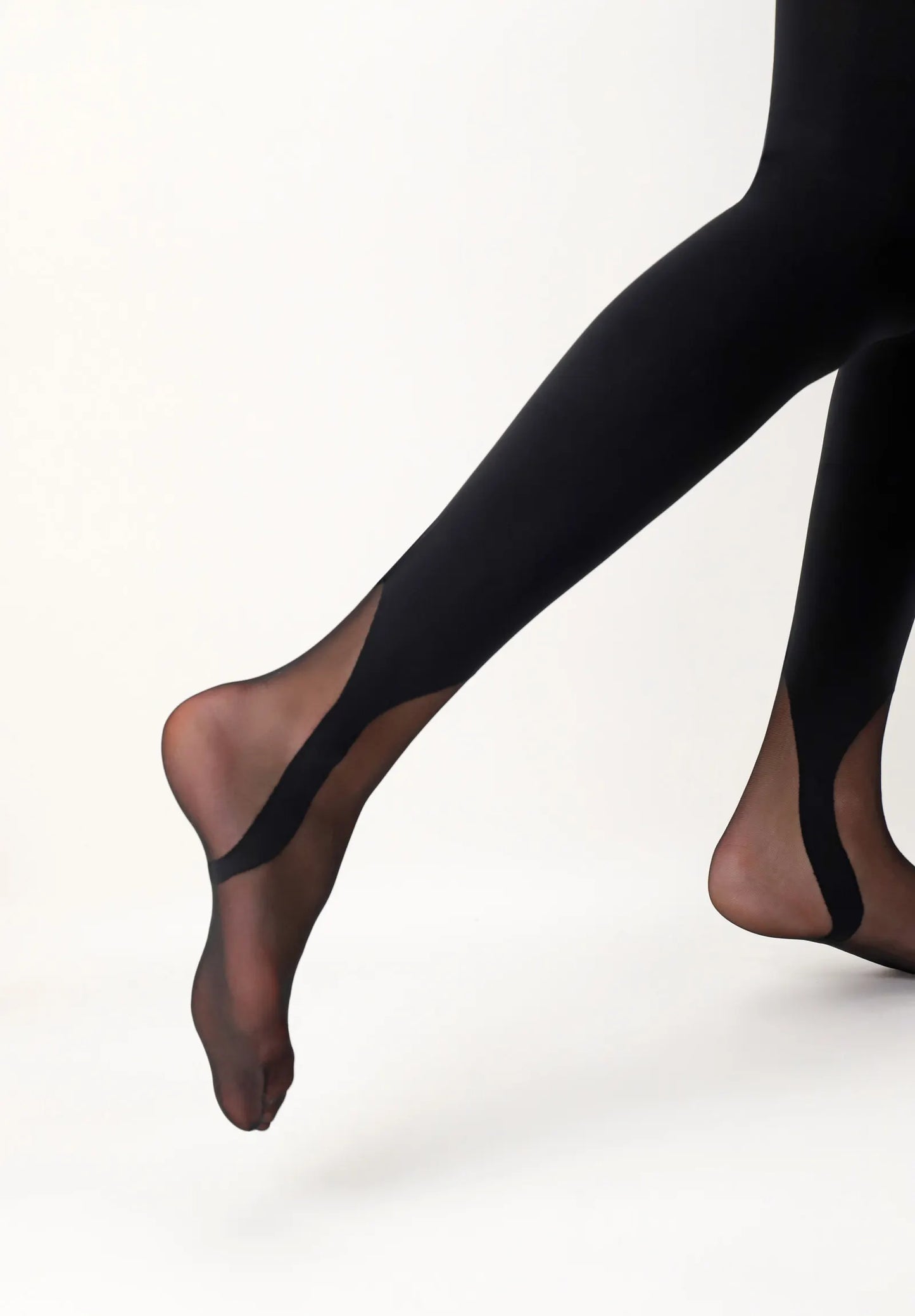 Oroblù Gaiter Collant - Opaque fashion tights with a sheer stir-up/ski pants effect on the foot and gusset.