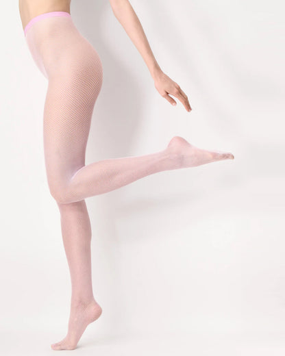 Oroblù Tricot Collant - Light pink (roses 3) classic micro fishnet tights with a seamless body and branded elasticated waist band and cotton gusset.