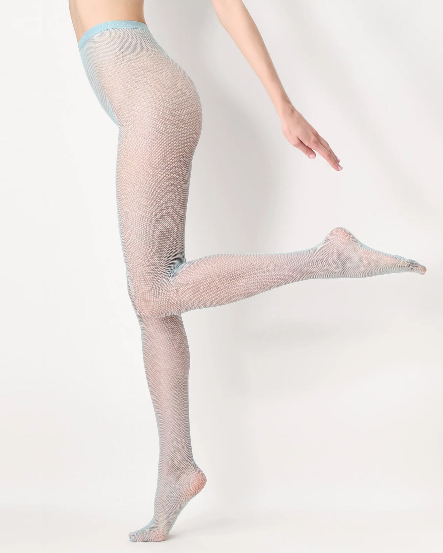 Oroblù Tricot Collant - Mint green (idro 6) classic micro fishnet tights with a seamless body and branded elasticated waist band and cotton gusset.