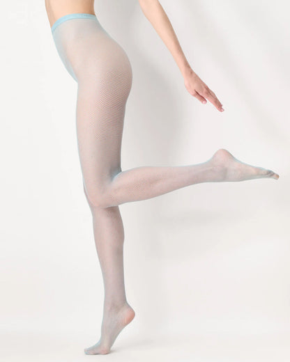 Oroblù Tricot Collant - Mint green (idro 6) classic micro fishnet tights with a seamless body and branded elasticated waist band and cotton gusset.