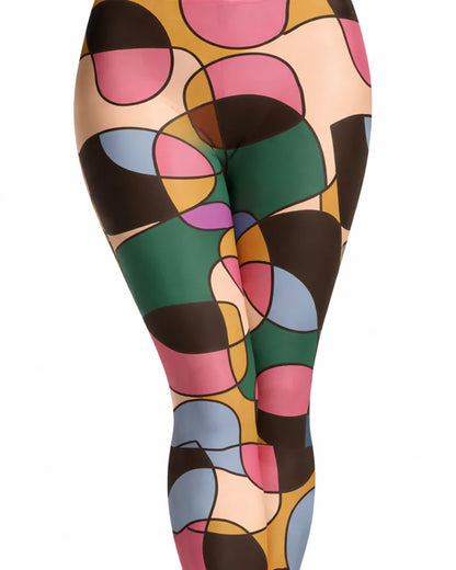 Colorful patterned leggings on a white background