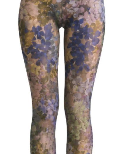 Floral patterned pantyhose on a white background