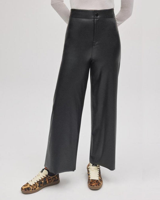 Wide Leg Faux Leather Pants