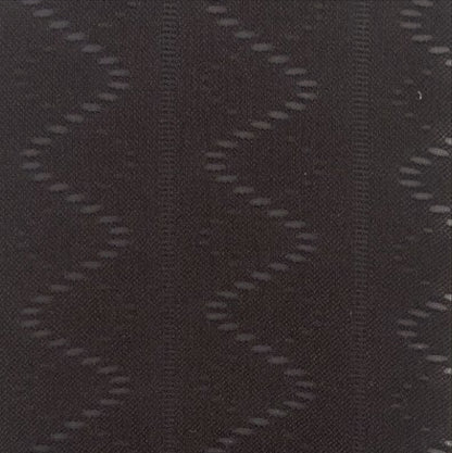 SiSi 1797 Crochet swatch - Soft opaque dark brown fashion tights with a sheer stripe and wavy dotted perforated style horizontal pattern. 