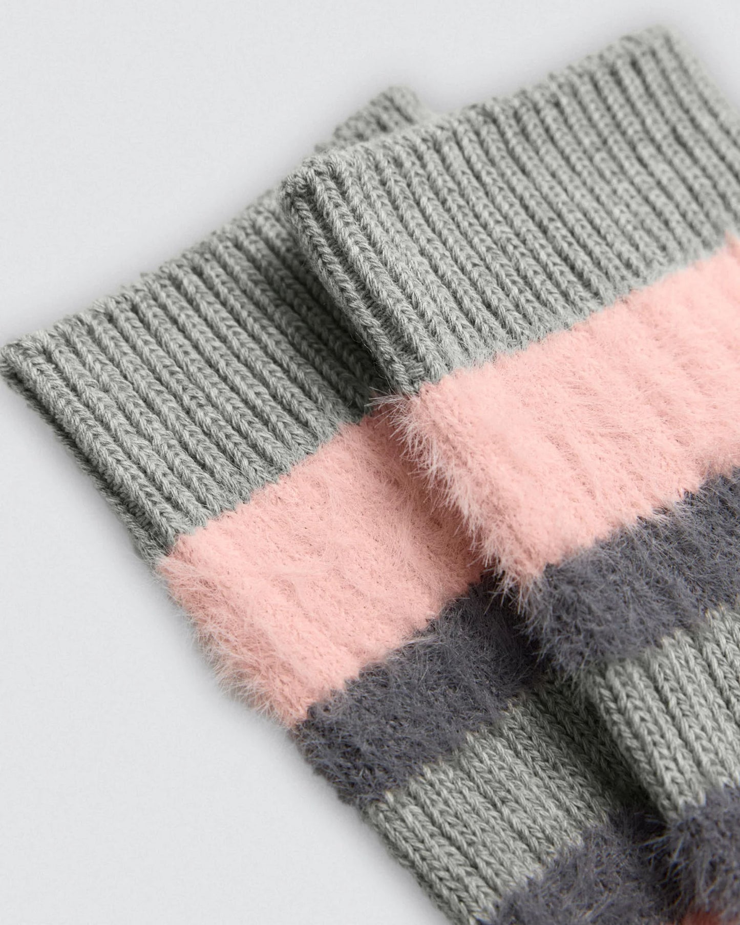 Fluffy Stripe Rib Socks