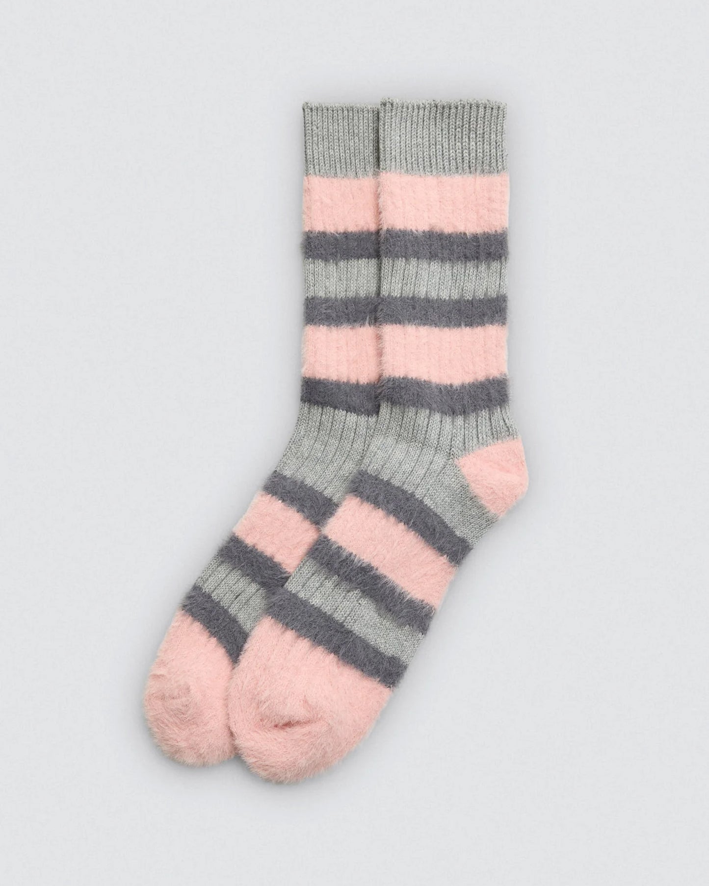 Fluffy Stripe Rib Socks