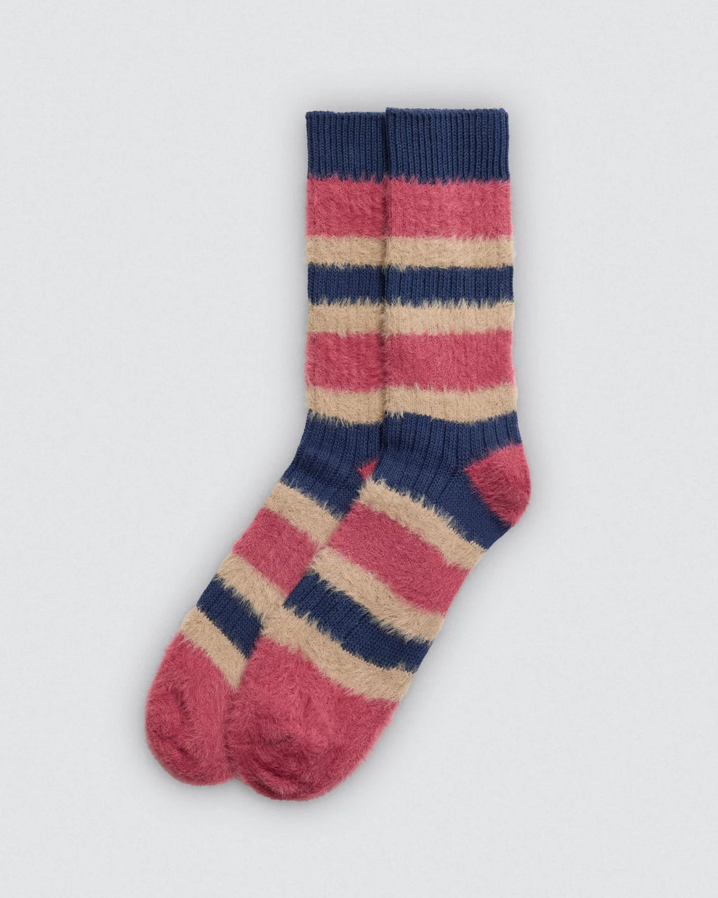 Fluffy Stripe Rib Socks
