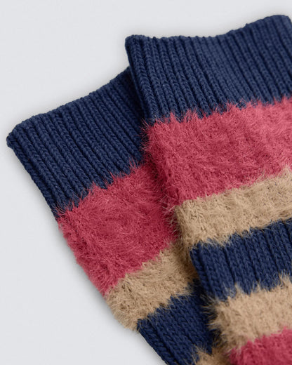Fluffy Stripe Rib Socks