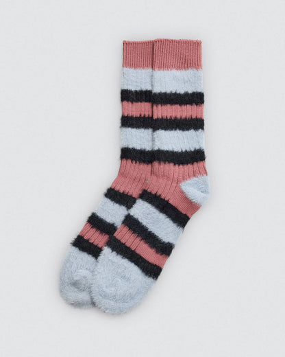 Fluffy Stripe Rib Socks