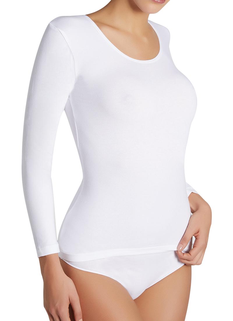 Ysabel Mora Long Sleeve Top - Soft and stretchy microfibre top with round neck and long sleeves, perfect for wearing as a base layer or on its own.