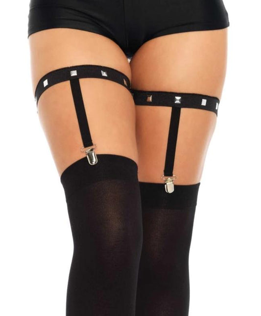Leg Avenue 2333 Studded garter - Studded elastic thigh high garter suspenders for stockings