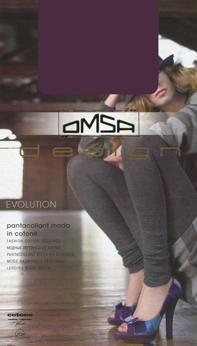 Omsa 3130 Evolution Pantacollant - cotton knitted footless tights with ruched scrunch cuff