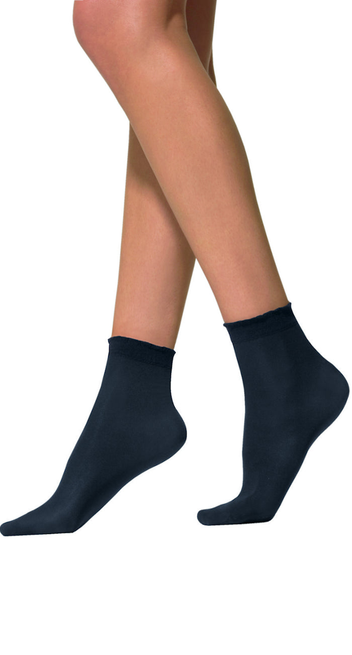 Omsa Micro 50 Calzino - plain black opaque ankle socks