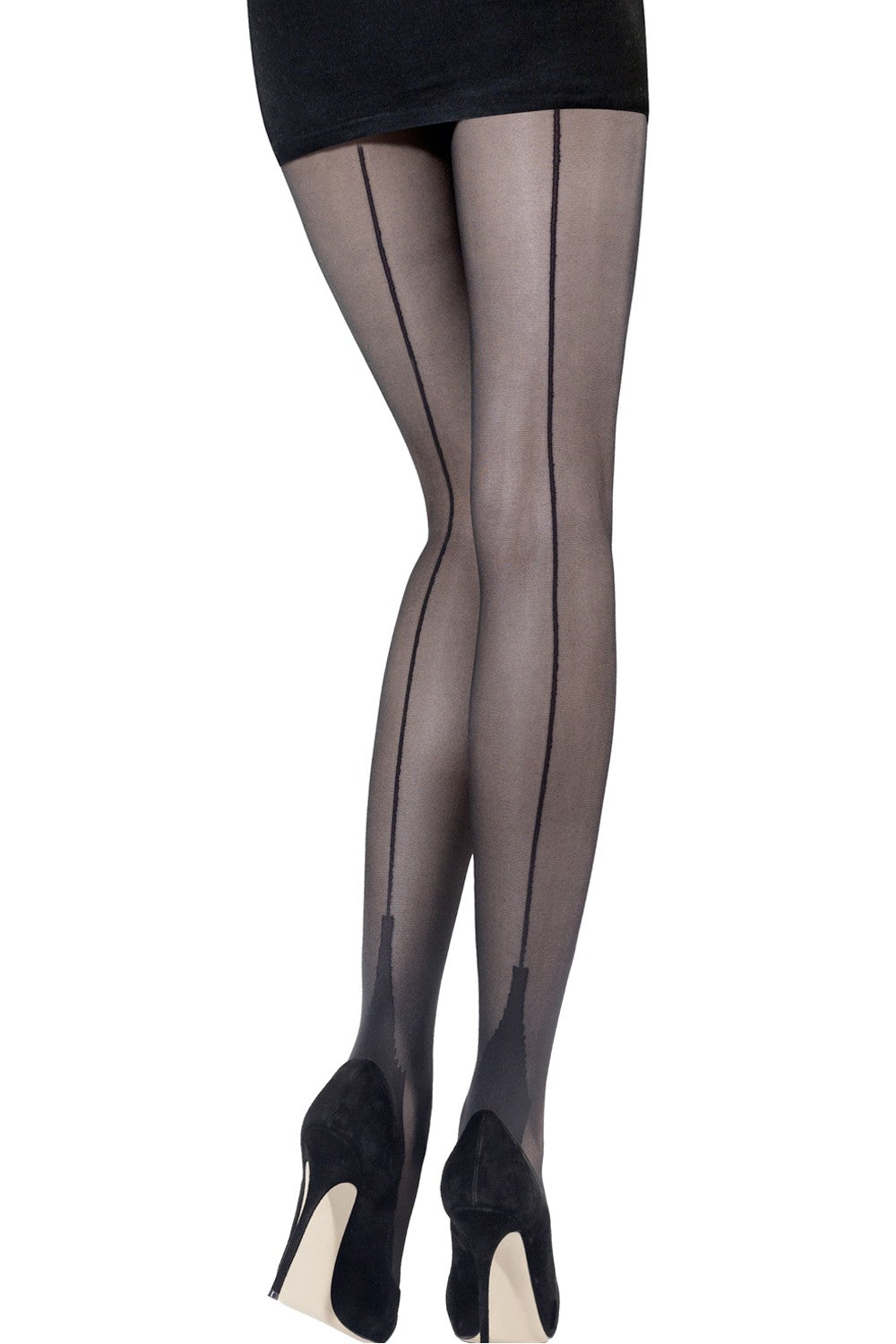 Emilio Cavallini 5985.1.88 Classic Back Seamed Tights - 30 denier black back seam tights