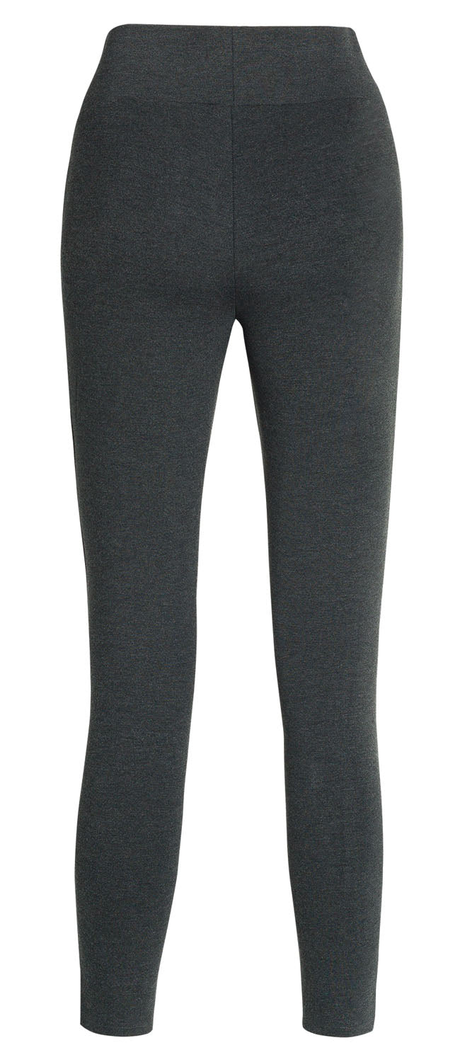 Ysabel Mora 70273 Leggings - Dark fleck grey jodhpur style high waisted leggings with silver side zips, raised centre seam down the leg and deep slimming waist band.