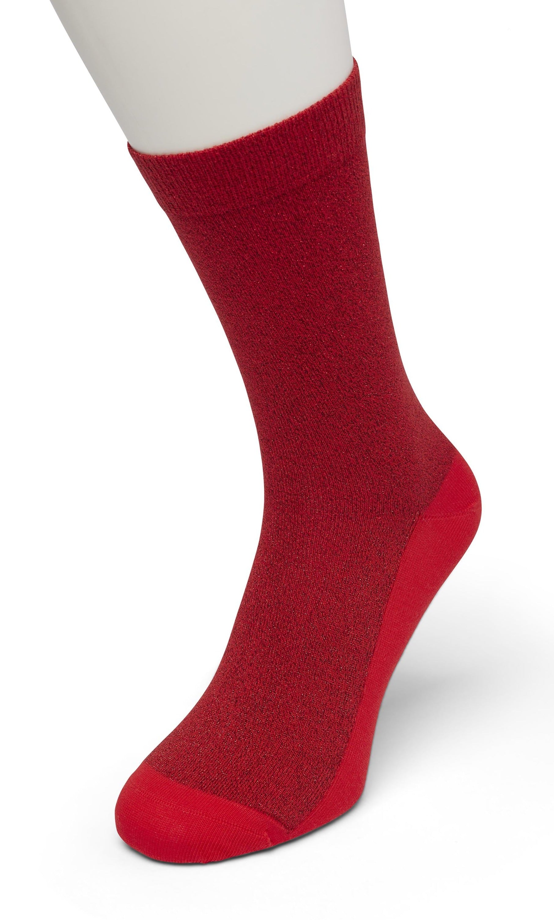 Bonnie Doon BP051138 Cotton Sparkle Socks - Red (Hibiscus) socks with sparkly glitter lam̩ lurex