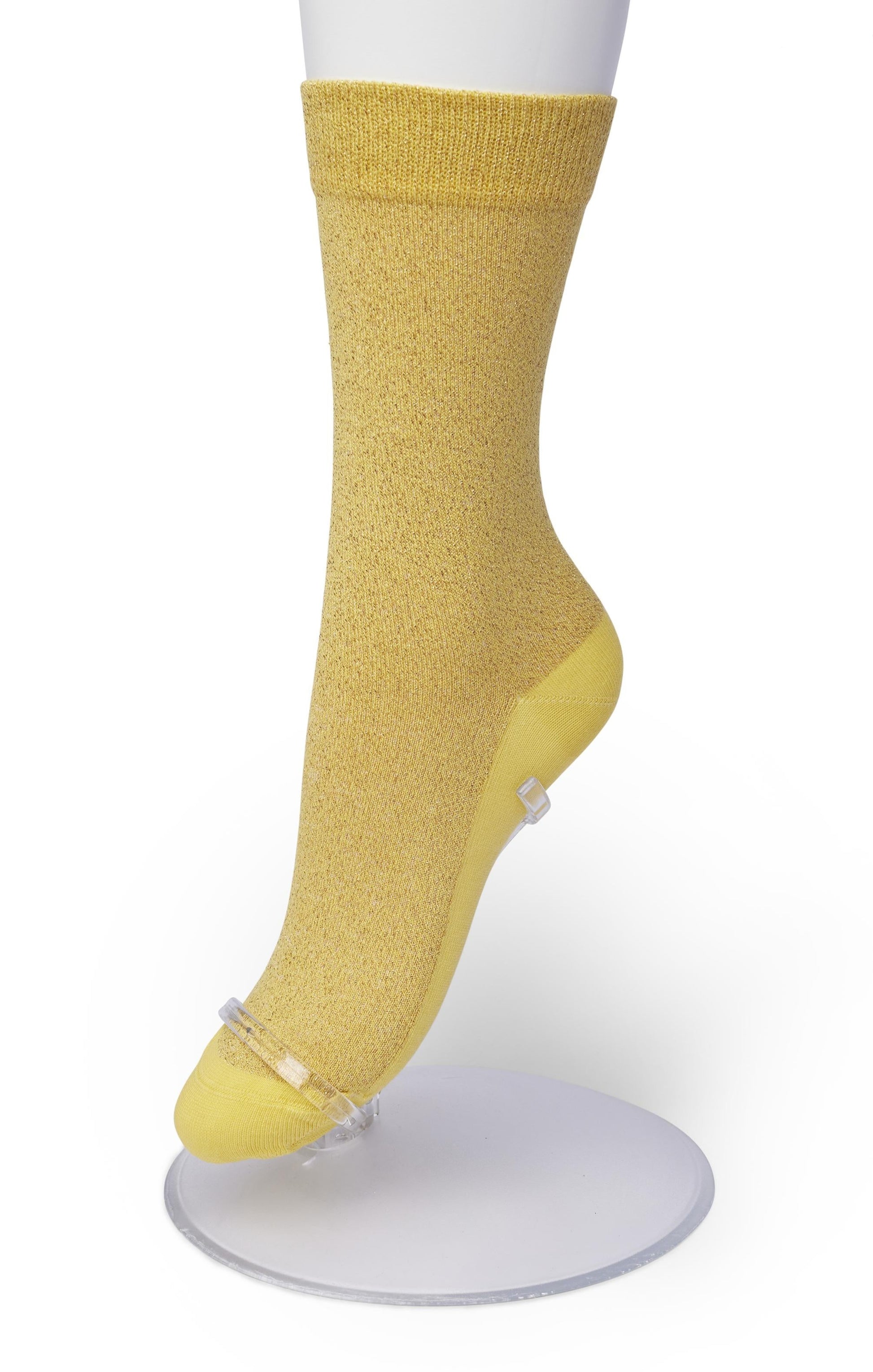 Bonnie Doon BP051138 Cotton Sparkle Socks - yellow socks with gold sparkly glitter lam̩ lurex