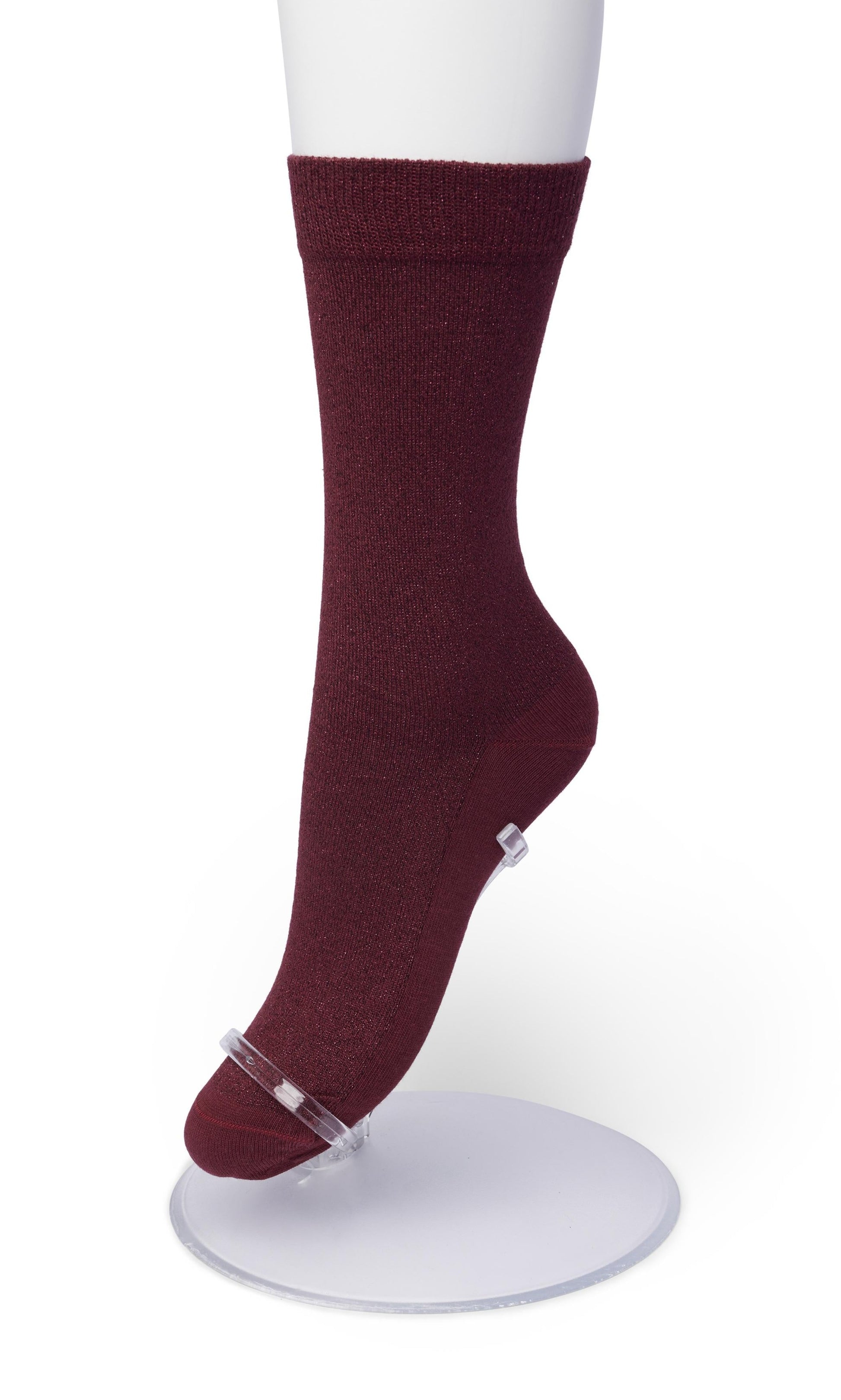 Bonnie Doon BN25.11.38 Cotton Sparkle Socks - Maroon (rhododendron) socks with sparkly glitter lam̩ lurex