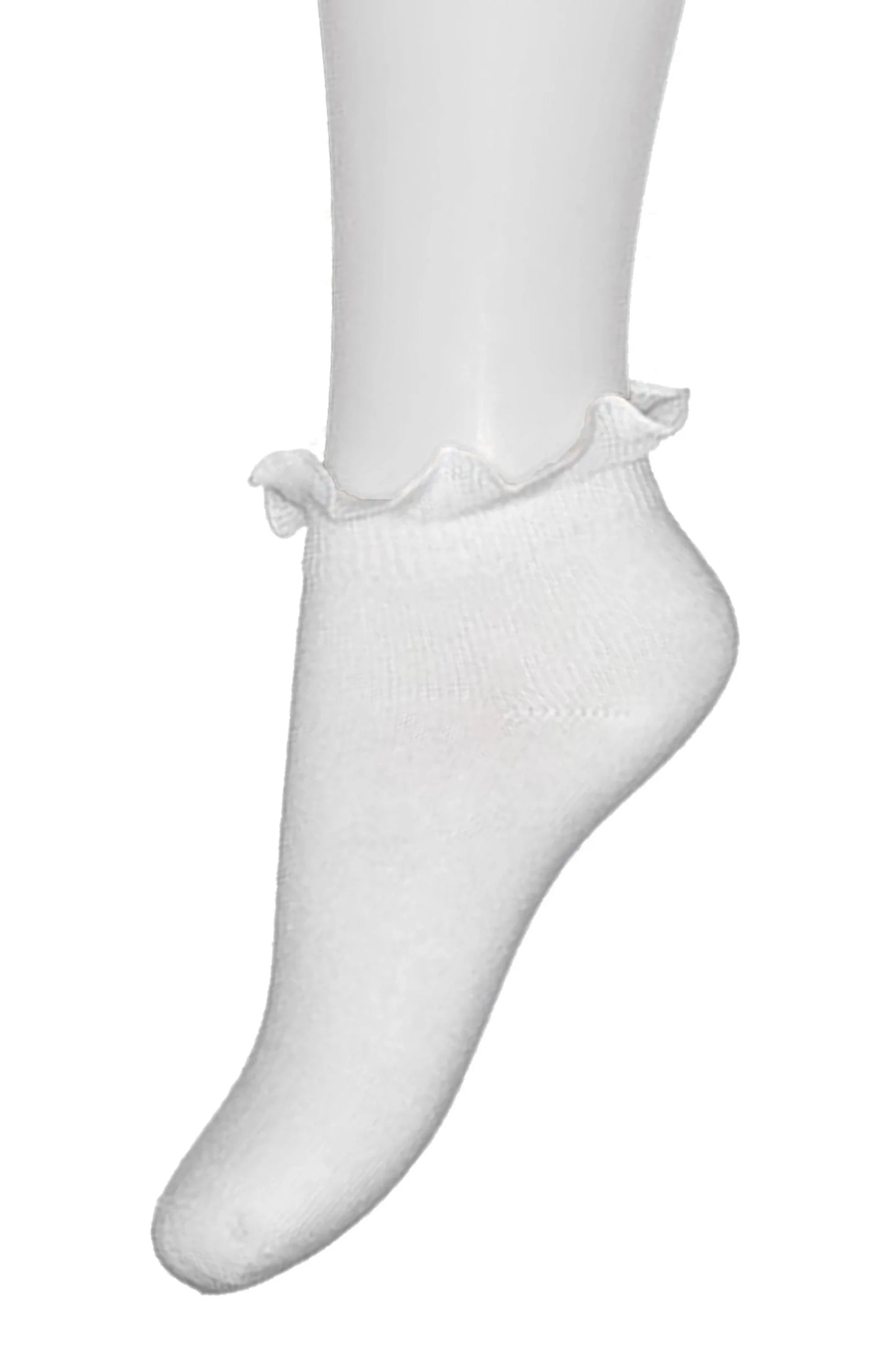 Bonnie Doon BN34.10.19 Lettuce Sock - cream low rise cotton ankle socks with frill cuff