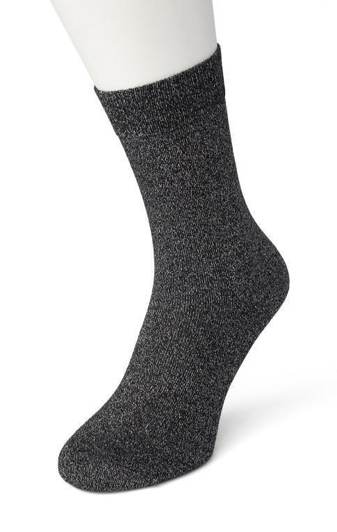 Bonnie Doon BP05.11.38 Cotton Sparkle Socks - Black socks with silver sparkly glitter lam̩ lurex
