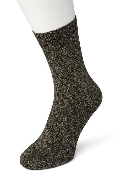 Bonnie Doon BN25.11.38 Cotton Sparkle Socks - black socks with gold sparkly glitter lam̩ lurex