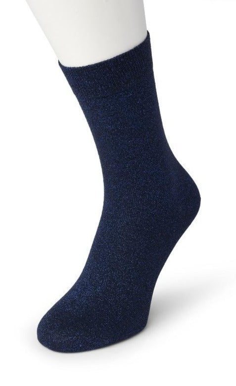 Bonnie Doon BN25.11.38 Cotton Sparkle Socks - navy blue socks with sparkly glitter lam̩ lurex