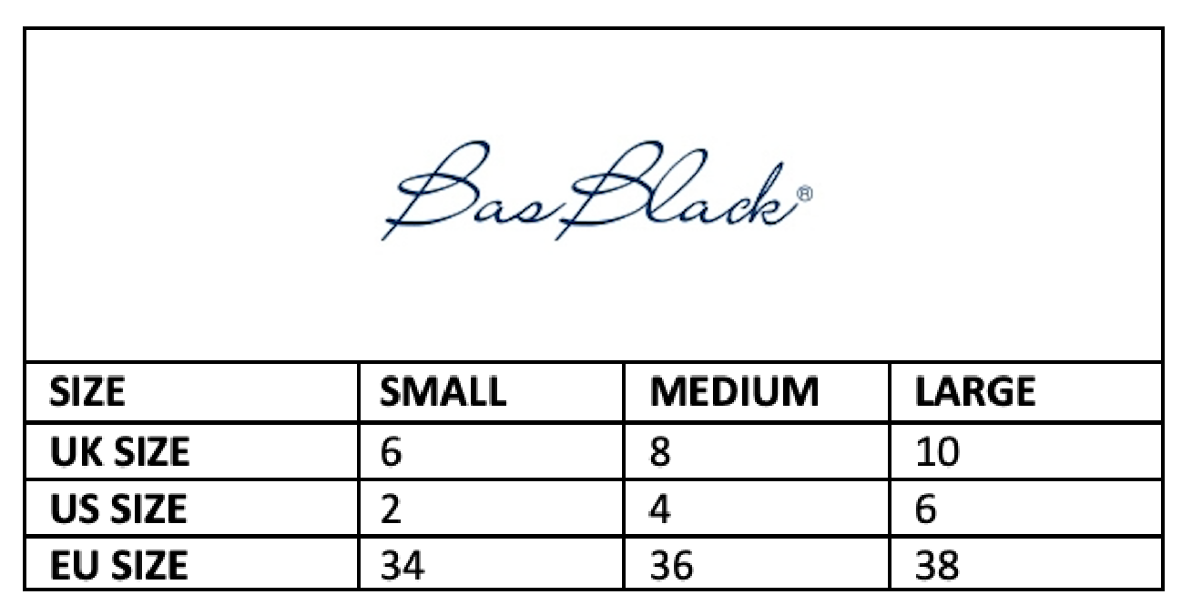 BasBlack Size Chart