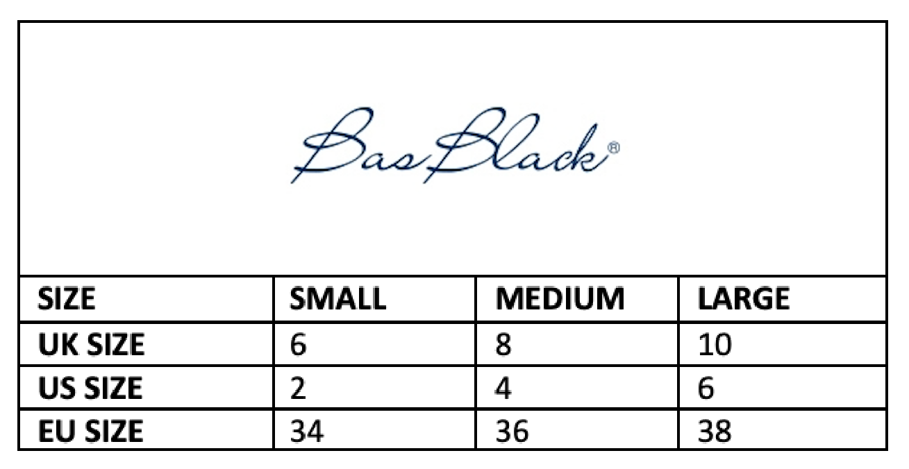 BasBleu and BasBlack Size Chart