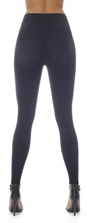 BasBleu Asami Leggings - high waisted control top leggings with faux back pockets detail with push-up effect