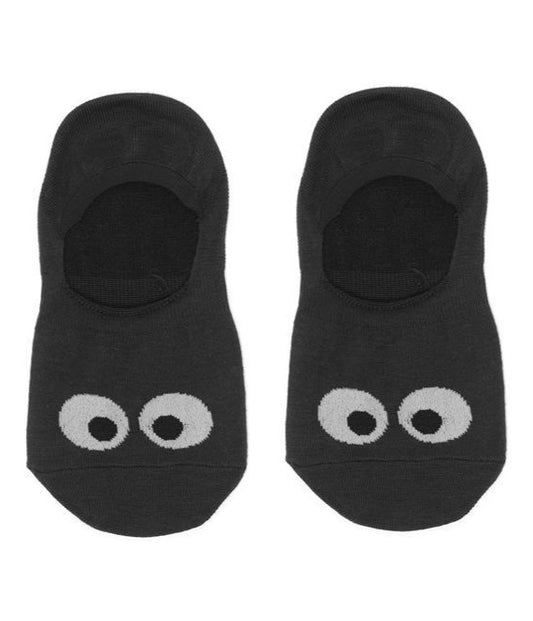 Bonnie Doon BN46.10.10 See You Footie - black sneaker shoe liner socks with eyes
