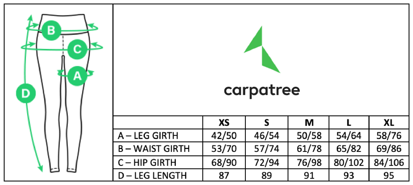 Carpatree - size chart