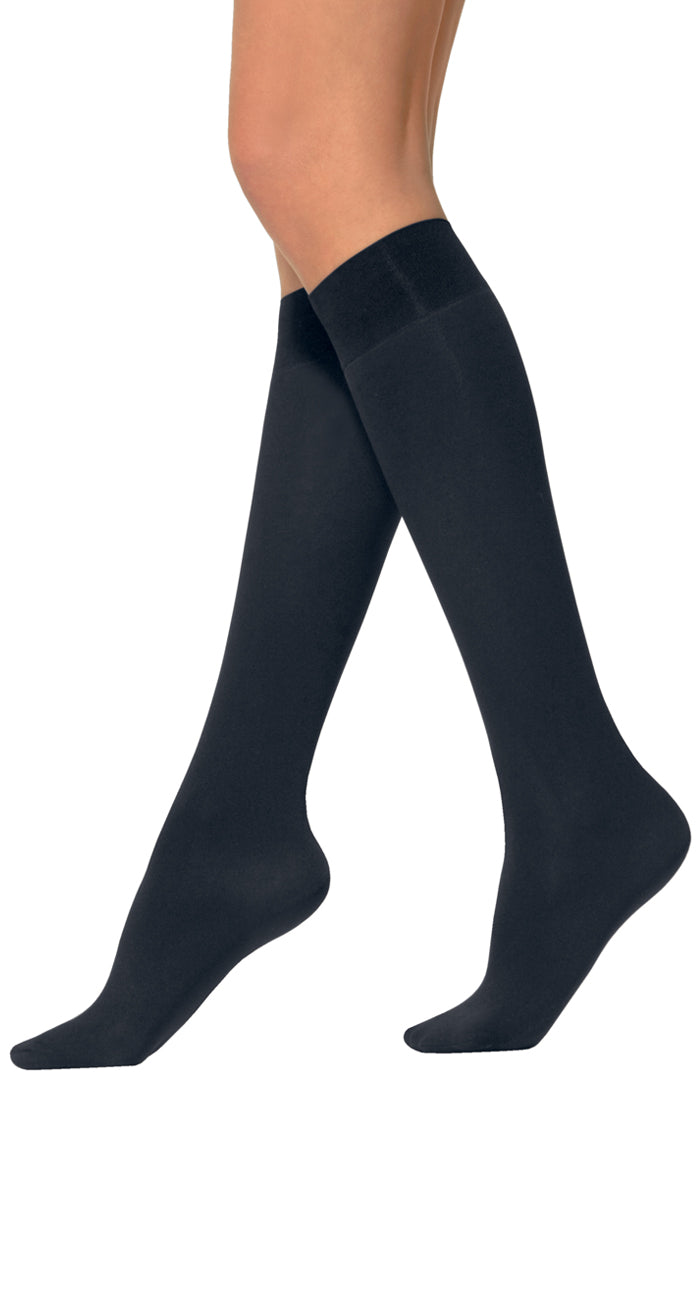 Omsa Micro Comfort 70 Gambaletto - 70 denier matte opaque knee-high socks in black, brown, navy, grey and aubergine