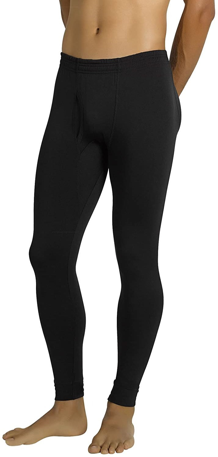 Ysabel Mora 70200 Thermal Long Johns - black fleece lined warm thermal leggings for men