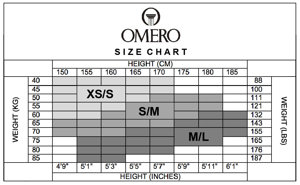 Omero Size Chart