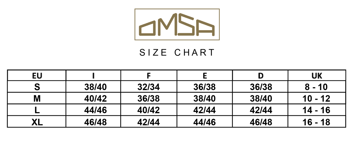 Omsa Jeggings Size Chart