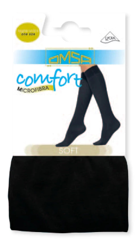 Omsa Micro Comfort 70 Gambaletto - 70 denier matte opaque knee-high socks in black, brown, navy, grey and aubergine