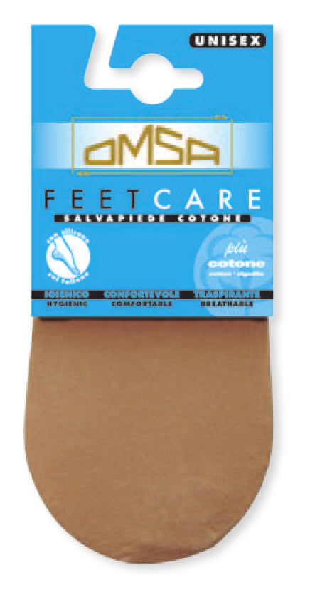 Omsa Feetcare Salvapiede Cotton Touch - light cotton shoe liners / invisible sock in black, nude and white, from size 35 to 46