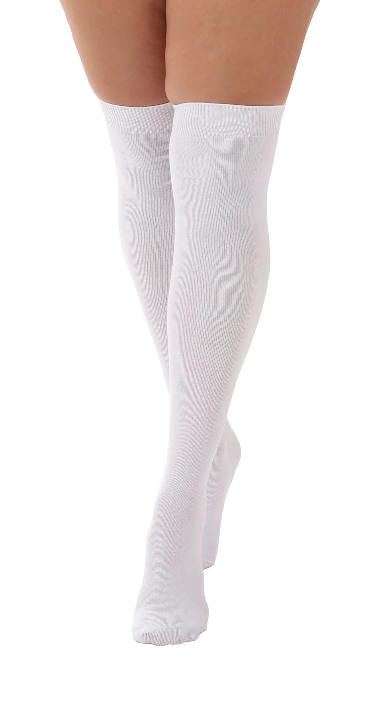 Pamela Mann - White Cotton Over The Knee Sock