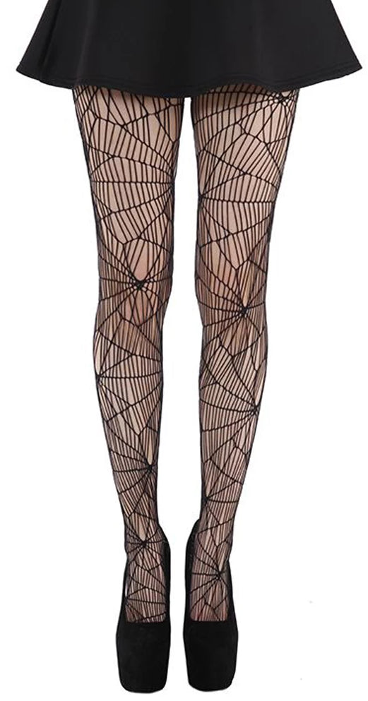 Pamela Mann Cobweb Tights - black openwork spider web net tights