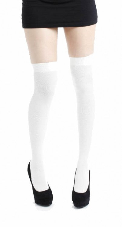 Pamela Mann White Cotton Over The Knee Sock