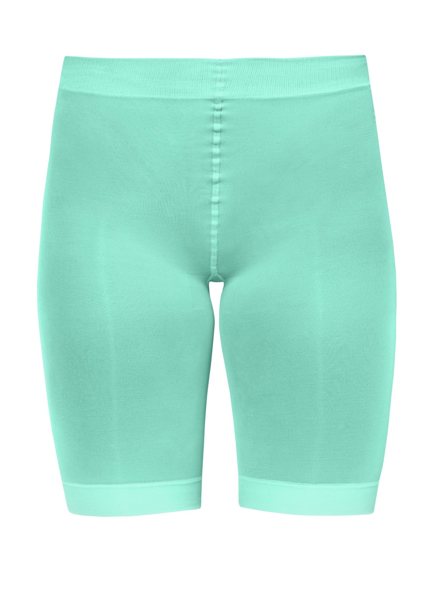 Sneaky Fox Microfibre Shorts - Pastel mint green soft matte opaque knee length bicycle short tights with cotton gusset and flat seams.