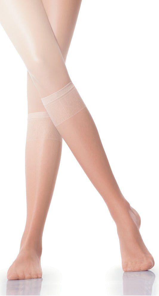 Omsa Sunlight Gambaletto - ultra transparent 8 denier knee-high socks, available in nude, tan and black