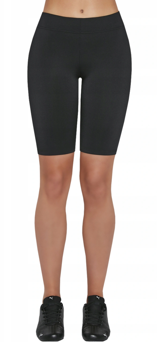 BasBlack Riley 50 - Plain black anti-cellulite knee length bicycle shorts.