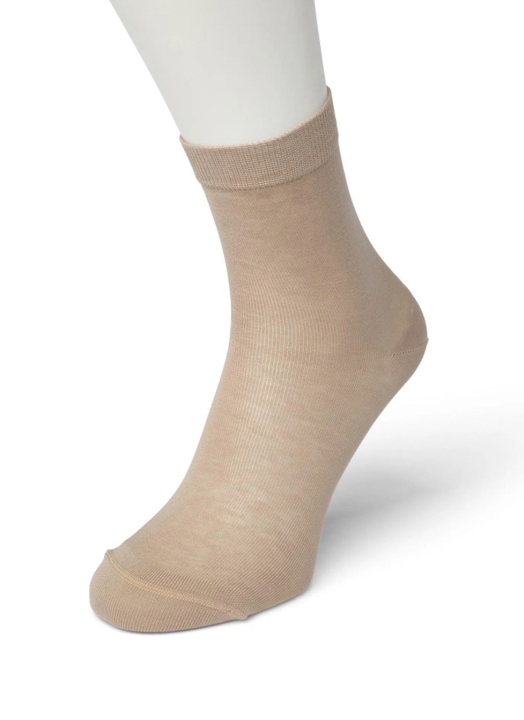 Bonnie Doon Pure Cotton Sock - sand beige 100% cotton lightweight ankle sock