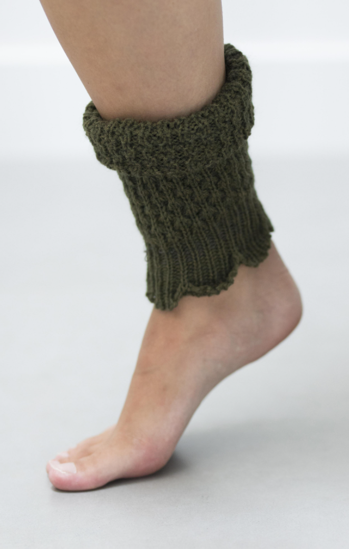 Bonnie Doon - Honeycomb Boot Top BN351789 - dark olive khaki green leg warmer boot cuff