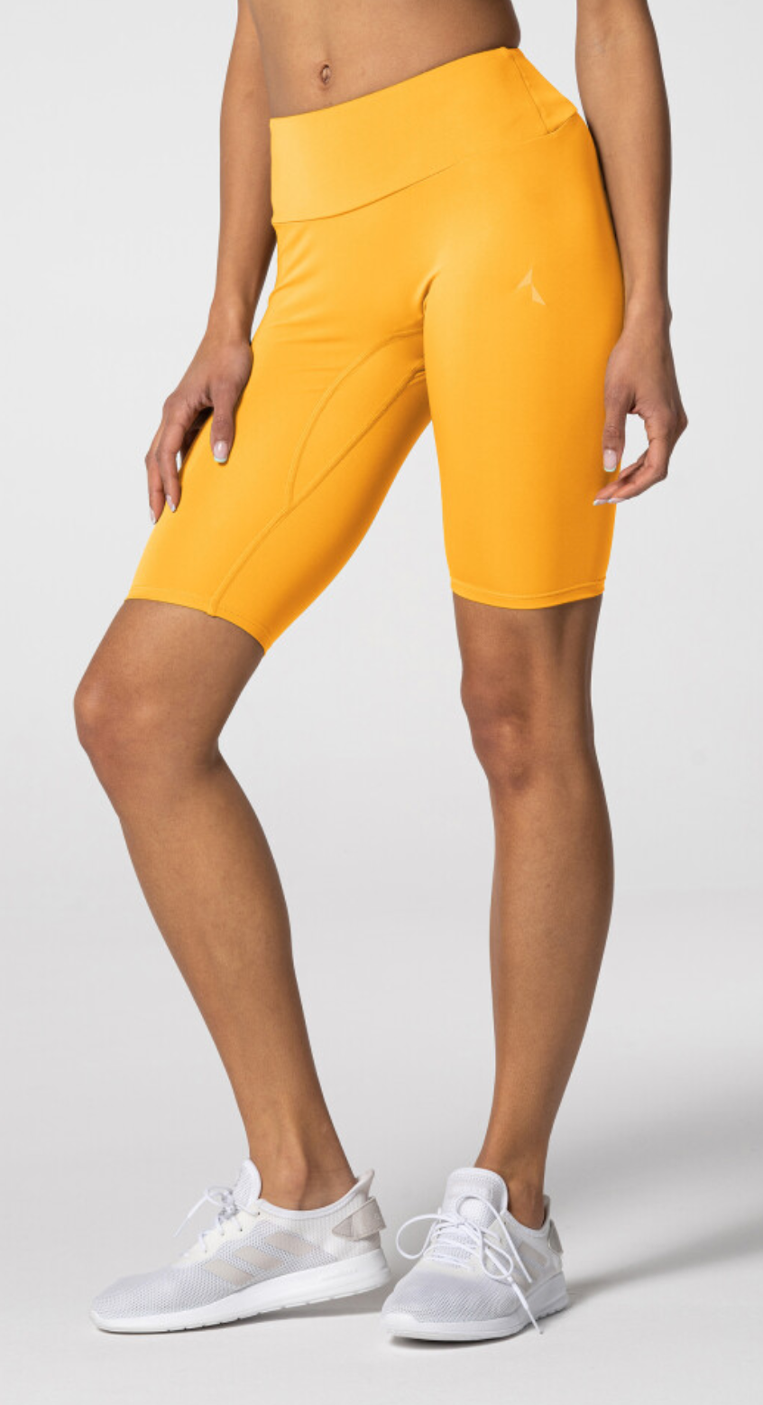 Carpatree Spark Biker Shorts - Yellow semi seamless biker sports with a high deep waistband and gusset. Made of soft and strong quick-drying breathable fabric, letting you train effectively and comfortably.