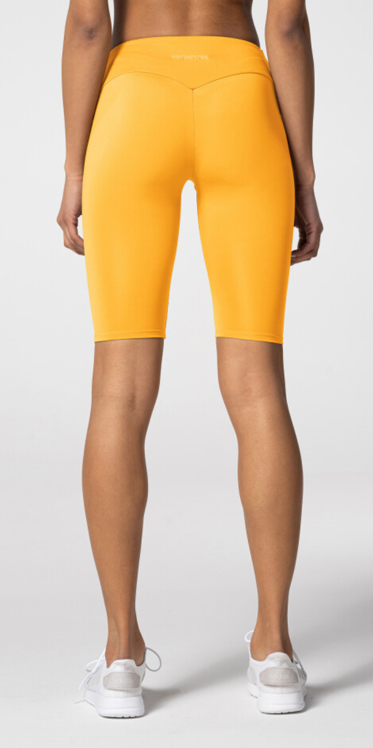 Carpatree Spark Biker Shorts - Yellow semi seamless biker sports with a high deep waistband and gusset. Made of soft and strong quick-drying breathable fabric, letting you train effectively and comfortably.