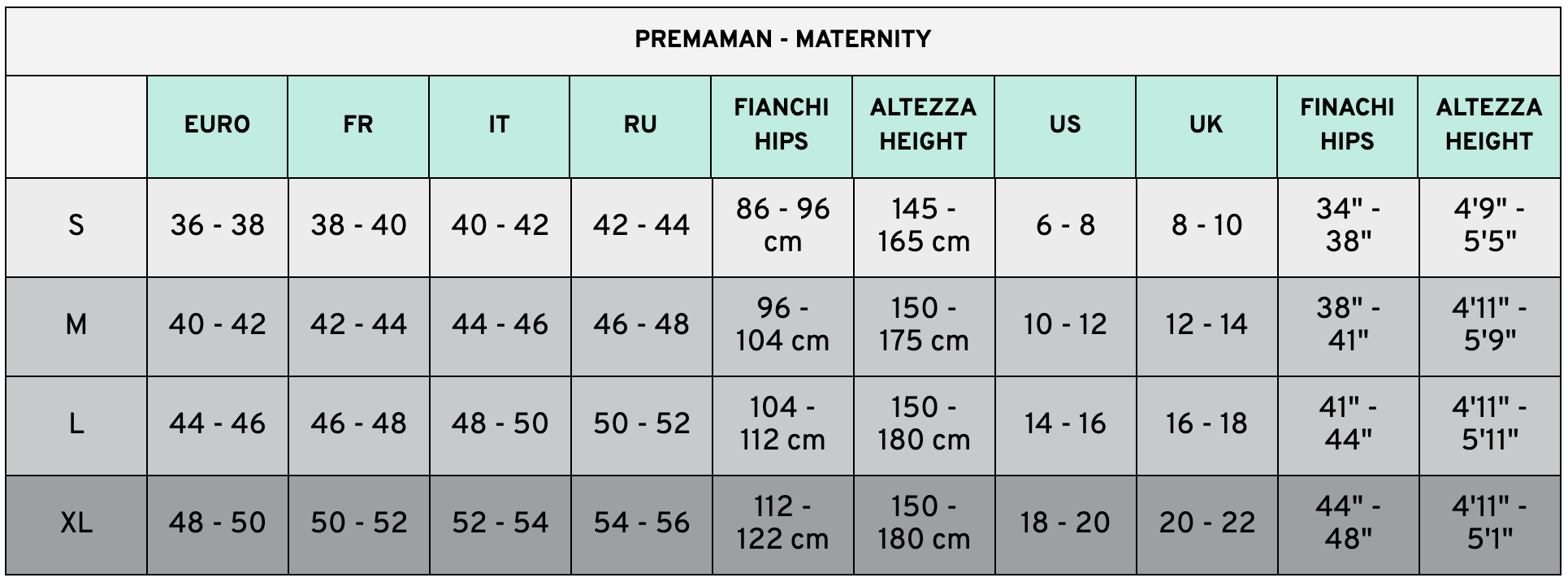 Calzitaly - Size Chart